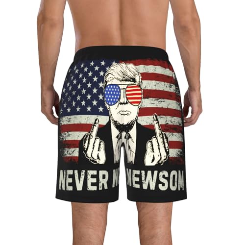 Never Newsom Swimtrunk Anti Gavin Newsom 2028 Presidential Men's Beachshorts4