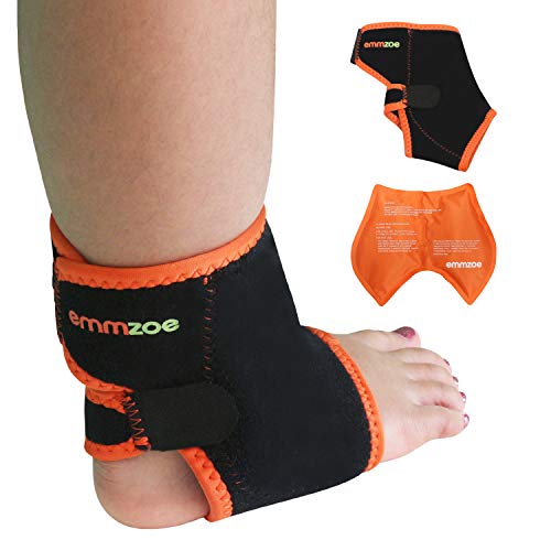 Emmzoe Kids Ankle Support Hot and Cold Gel Therapy Wrap - Includes Hot