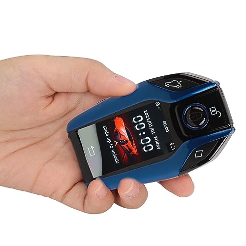 Image of Smart Key Fob, Keyless Entry Remote Auto Lock Unlock Wuth LCD , One Button Start, Door Lock, Window and Anti Lost Function Universal Key Fob for Car with The Start