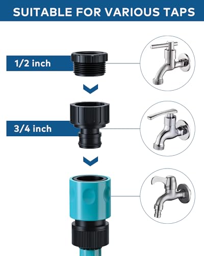 ENEACRO Enrollador Manguera Jardin de 30 m | Cartucho de manguera de pared con pistola pulverizadora de 10 funciones y función de enrollado automático, Garden Hose Reel - imagen 5
