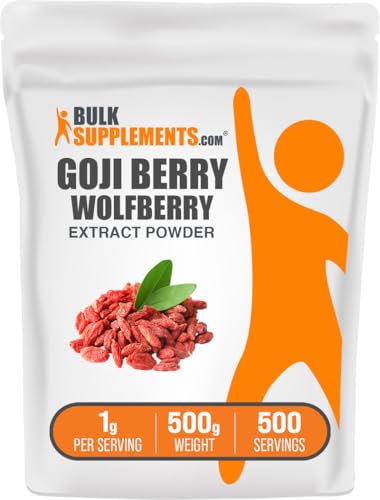 BulkSupplements.com Wolfberry Extract Powder -Goji Berries Supplement Fruit Powder - Vegan & Gluten Free 1g per Serving 500g (1.1 lbs) (Pack of 1)