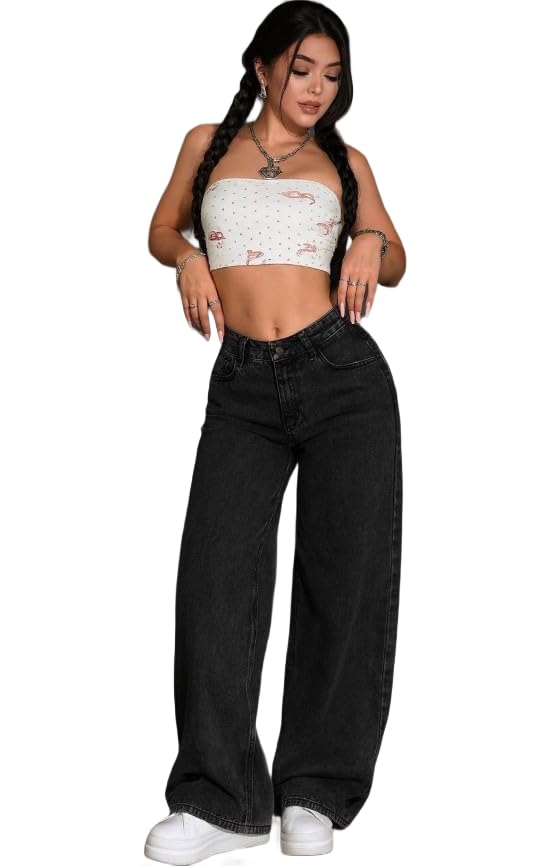 Kashianxstyle Women's Vintage Wide Leg Jeans, Casual Full Length Denim Pants-picture-52