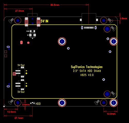 Geekworm for Raspberry Pi 4 SATA, X825 V2.0 2.5 SATA HDD / SSD Expansion Board UASP Supported for Raspberry Pi 4 8GB/4GB/2GB (Raspberry Pi Not Included)