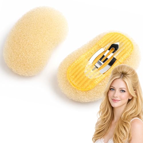 Xicer Hair Bump Clips for Volume 2 Pack Black Brown Beige Hair Bumps for Volume Insert Bump It Hair Accessory for Natural Lift Plastic Bumpits (Beige)