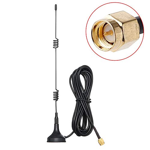 TengKo 2.4GHz WiFi AntenaConector Macho SMA con Base Magnética, 10ft/3M 7dBi Gane HD Cámara de Seguridad Inalámbrica Extensión de Antena de Video para CCTV Cámara de Seguridad Cámara IP Conector