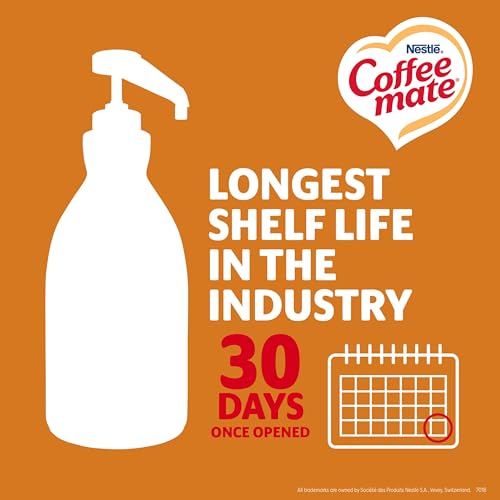 Coffee Mate Liquid Coffee Creamer Concentrate - Coffee Creamer with Pump in Salted Caramel Chocolate Flavour - Coffee Whitener - No Refrigeration Required, 1.5 Litre