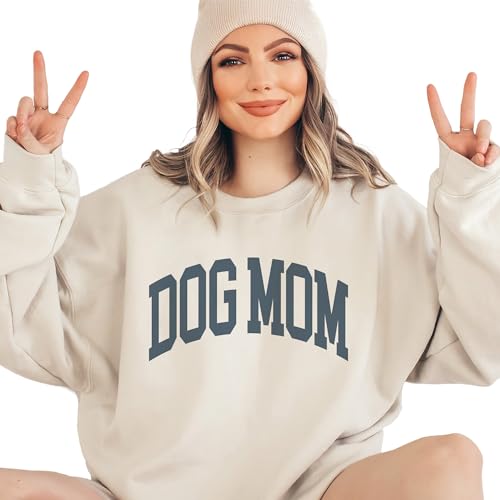 Dog Mom Sweatshirt, Vintage Aesthetic Varsity Sweater, Mother's Day Gift For Pet Parent, Dog Lover Pullover, Dog Mom Christmas Gift, Unisex Crewneck Sweatshirt2