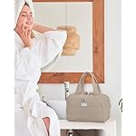 TOPDesign Travel Toiletry Bag for Women, Puffer Large Toiletry Bag, Lightweight Cosmetic Makeup Organizer with Handle for Traveling, Accessories, Essentials, Toiletries (Camel) - Image 2