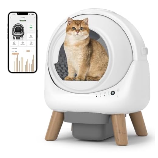 Selbstreinigende Katzentoilette mit 4 Sensoren, APP-Steuerung, Ideal für Mehrkatzen-Haushalte, Smartes Katzenklo in weiß für saubere Umgebung