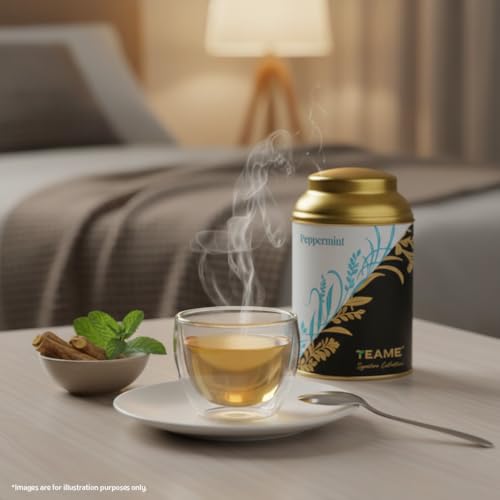 Image of TE-A-ME Peppermint Herbal Tea Tin 50 grams (Pack of 4) | Dried Peppermint Leaves | Caffeine Free