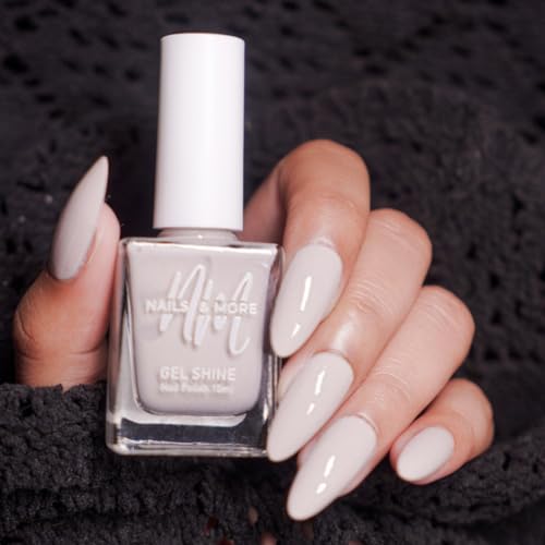 Image of Nails & More Dim Grey Nail Polish, Argan Oil-Infused Gel Shine, Muted Grey Nails, Subtle & Chic | 10ml