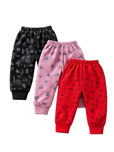 Image of superminis Printed Cotton Pyjama /Pants for Baby Boys and Baby Girls | Pack of 3 (Multicolor Designs)