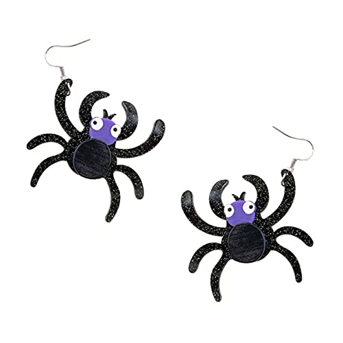 SANWOOD Frauen Ohrringe Gruselige Spinne Lustige Acryl Exquisite All Match baumeln Ohrringe für Halloween - Schwarz Cover