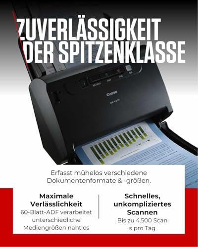 Canon imageFORMULA DR-C230 Scanner | Dokumentenscanner | Duplex Scanner mit Einzug für Homeoffice & Büro mit USB | 60 Blatt Einzug | Bis zu 30 Seiten pro Min | Canon CaptureOnTouch Software – Bild 5