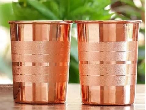 Zestaw 2 luksusowych szklanek z czystej miedzi, 300 ml