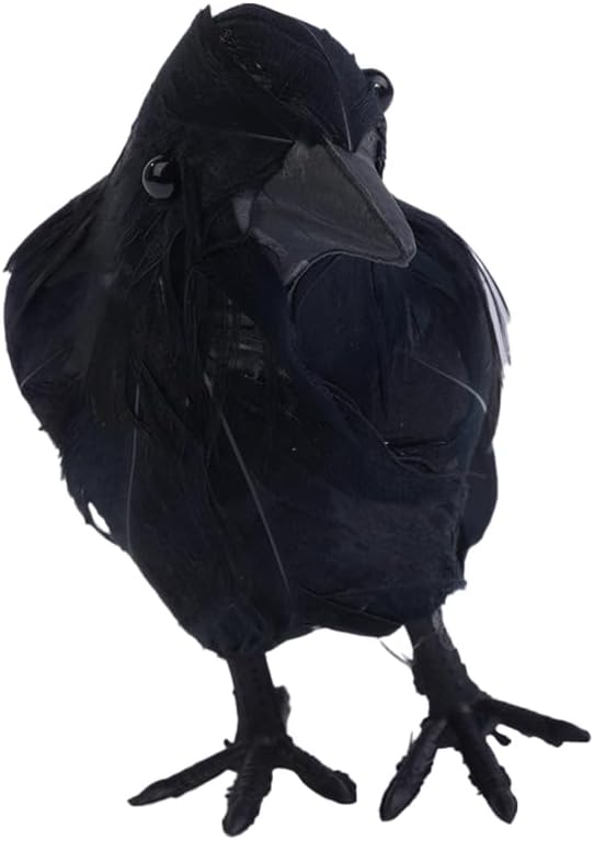 Artificial Feather Crow Halloween Black Raven Realistic Small Props for Halloween Party Indoor Outdoor Decorations