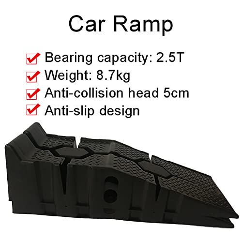 Rampa para auto resistente plástico 90x33x22 cm negra miniatura 2