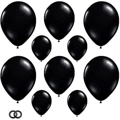 Black Balloons,3 Different Sizes 77 Pack Latex black Balloons 12 Inch,5 Inch, 10 Inch for Baby Shower Wedding Bridal Birthday Graduation Anniversary Party Decorations Cover