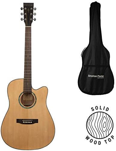 Stretton Payne Acoustic Guitar Full Size Dreadnought 41 Inch Steel String Package D1 - Includes Everything a Beginner Needs To Get Started Playing Guitar - Sunburst