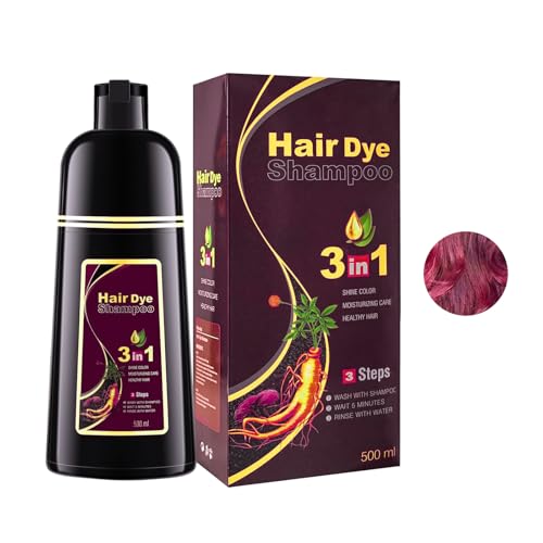 Vino tinto Champú para teñir el Champú para teñir el cabello al instante Apto para hombres y mujeres 500ml