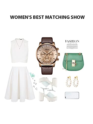 Leather Strap Waterproof Watch for Women - Quartz Casual Chronograph With Calendar - Women's Wrist Watch3