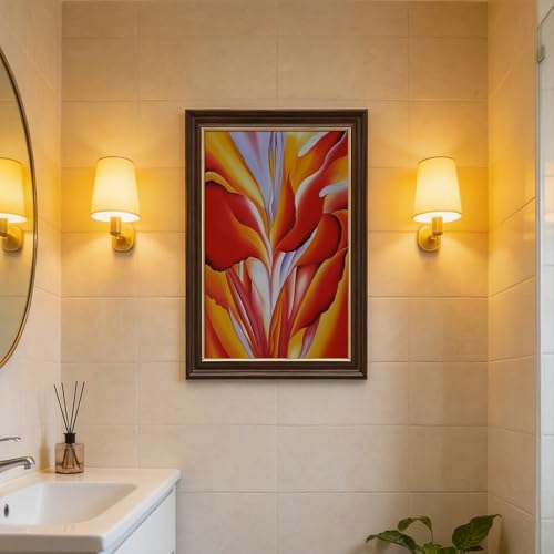 Impression florale vibrante Georgia O'keeffe Red Canna cadre suspendre déco bureau - 7