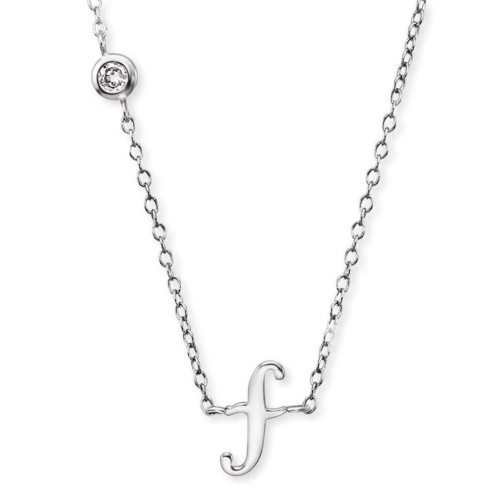 Angel Whisperer ERN-INITIAL-F Pendant with Chain Letter F Sterling Silver