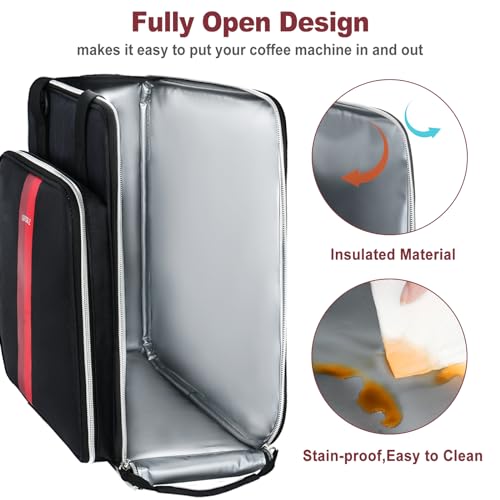Image of LEFOR.Z Coffee Maker Travel Bag Compatible with Keurig K-Mini /K-Mini Plus /Mate Plus,Single Serve Coffee Brewer Carrying Case with Multiple Pockets for K-Cup Pods & Accessories(Bag Only)