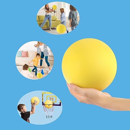 Aiyouwei weicher, geräuschloser Schaumstoffball, Schwammball, Indoor-Aktivitätsball, Kickball, Dodgeball, Spielplatzball (gelb, 15cm)
