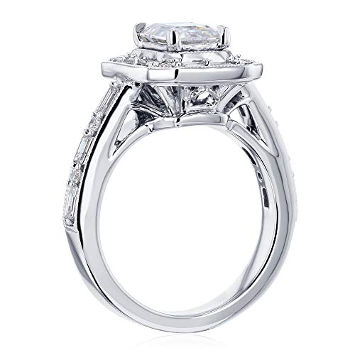 Kobelli Moissanite The Daisy Art Deco Emerald Engagement Ring (DEF/VS)3