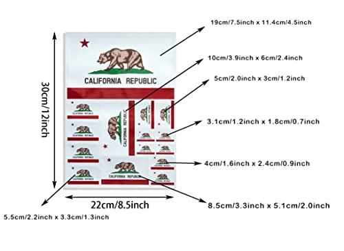 Image of CANTENDO 3Pack California Flag Decal - California Flags Reflective Vinyl Car Stickers - for Car Window Bumper Waterproof Sticker (12 x 8.5 Inch)