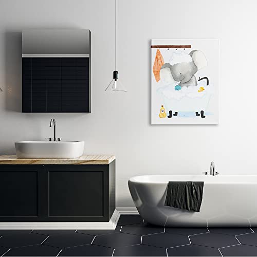 Image of 'Children's Baby Elephant Bubble Bath Rubber'| Canvas Art | Stupell Industries | 30 x 40 Inches, Easy to Hang and Sturdy, Made in USA, by Erica Billups