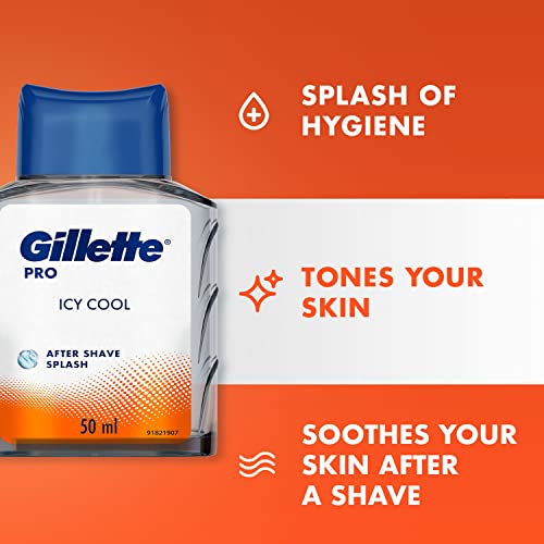 Gillette Men Pro Fresh After Shave Splash Icy Cool Liquid 50Ml, White