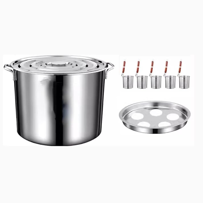 Juego de cocina de acero inoxidable con divisor y colador, olla de cocina multifuncional para cocinar