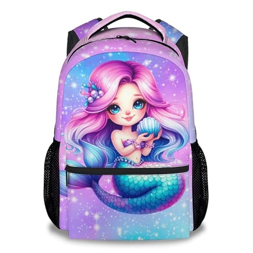 Kids Backpack for School - Mermaid Backpacks for Girls - Cute Toddler Bookbag - 17 Inch Durable Large Capacity Preschool Schoolbag