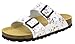 AFS-Schuhe 2100, Bequeme Damen Pantoletten echt Leder, praktische Arbeitsschuhe, Hausschuhe, Handmade in Germany (43 EU, Weiss/Flower)