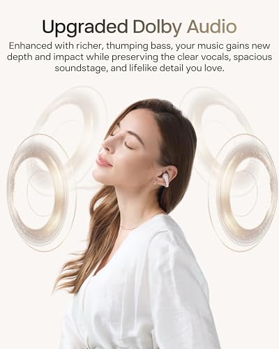 Image of SHOKZ OpenDots 2 Open-Ear Clip-On Earbuds with Upgraded Dolby Audio, 3-Mic Clear Calls, Rich Bass, Up to 40 Hrs of Audio, Wireless Charging, Interchangeable Left /Right Earbuds, IP57, Bluetooth 6.1