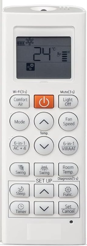 GMQ Air Conditioner Remote Control Compatible for LG 1.5 Ton 5 Star Dual Inverter Split AC Remote Convertible 6-in-1 Cooling 4 Way Swing Model 2023,RS-Q19ENZE, White