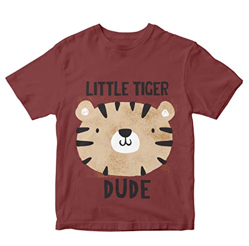 Image of Boys' Regular Fit Little Tiger Dude Spray Paint Style T-Shirt 100% Cotton Boy's T-Shirt