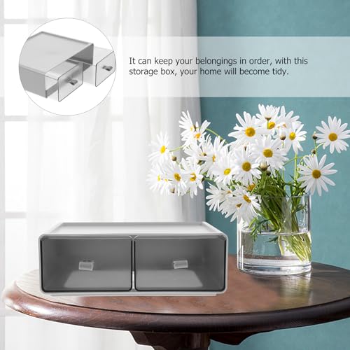 Outanaya デスクトップ収納ボックス 多機能引き出し式収納ケース 大容量 文房具化粧品オーガナイザー 卓上整理整頓用