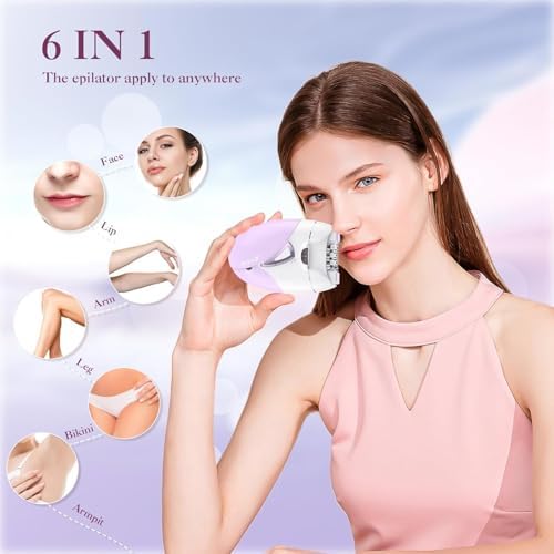 Epilator,Epilator for Women Facial Hair Removal Rechargeable,2 Speeds Hair Removal,HairRemoval Device with 36 Tweezers,Hair Removal forWomen Legs/Face/Bikini/Arms,Womens Electric Shaver Smooth Skin Purple