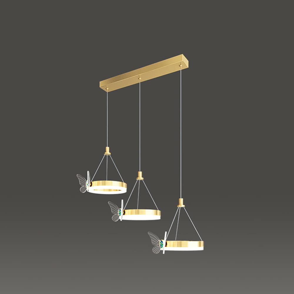 LYMSXAZOU Luxury Crystal Chandeliers, Bedroom Chandelier Lighting Bedside Pendant Light Golden Aluminum Background Wall Fixtures Ceiling LED - Dining Room Hanging Round Lamp