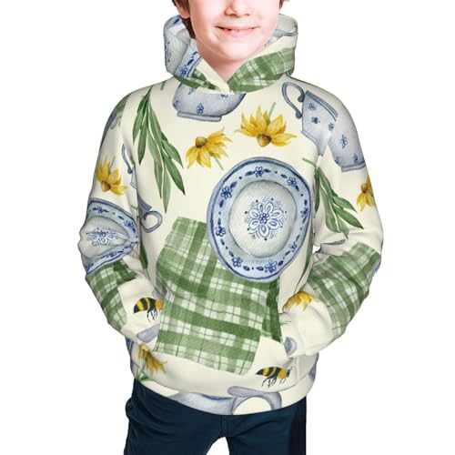 Vintage Utensils Kid Hoodies Boys Sweatshirts Girls Pullover with Pocket3