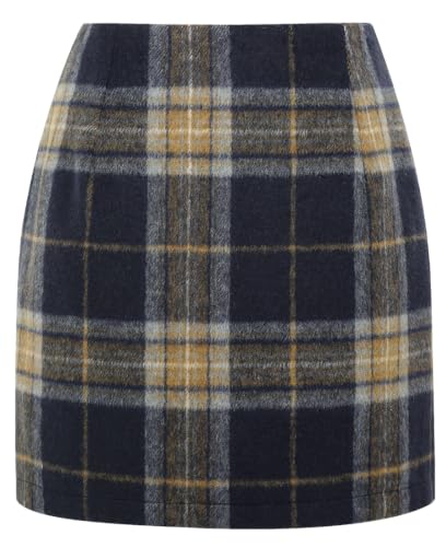 Image of IDEALSANXUN Womens High Waist Plaid Skirt Bodycon Pencil Wool Mini Skirts