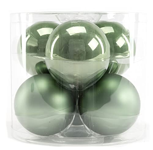 TrendLine Weihnachtskugeln aus Glas Ø80mm 6Stk salbeigrün...