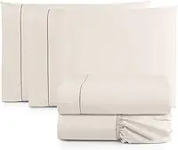 Jogo de Cama Casal Queen Percal 400 Fios Ponto Palito 04 Peças, Antiácaro, Não faz bolinha Toque Extra Macio (Palha)
