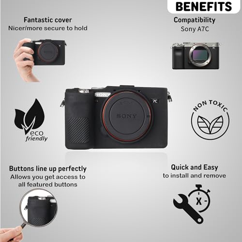 Funda para Cámara Sony A7C Alpha 7C Negra de Silicona miniatura 3