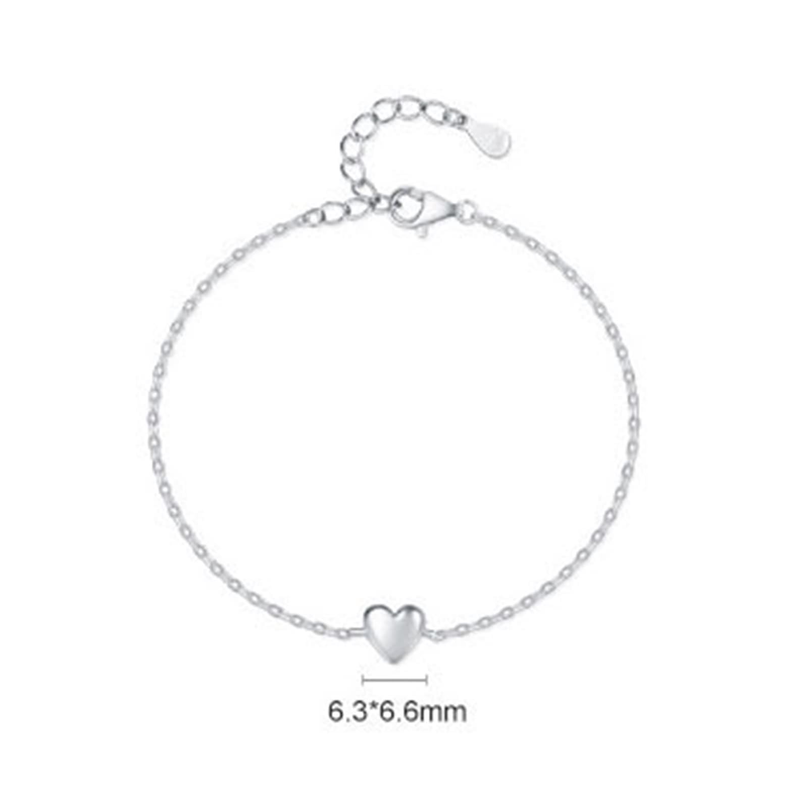Bracciale da donna in oro giallo 750 18 carati, catena a cuore, vero platino PT950