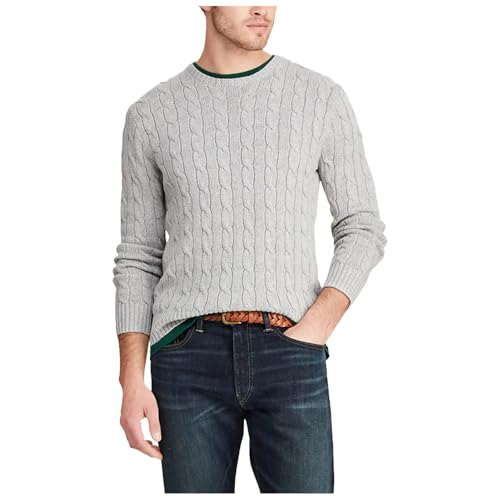 Winter Men's Sweater Casual Solid Color Thick Warm Sweater Fashion Round Neck Sweater3