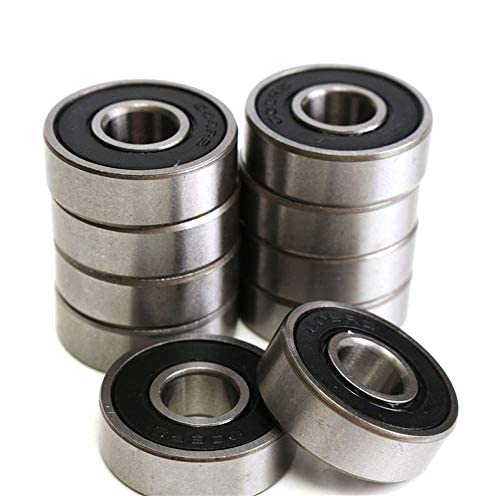 608-2RS Ball Bearing(10PCS) - Double Rubber Sealed Miniature Deep Groove Ball Bearings for Motor,Skateboards, Inline Skates, Scooters (8mm x 22mm x 7mm)